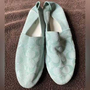 Coach Seafoam Green Slip on